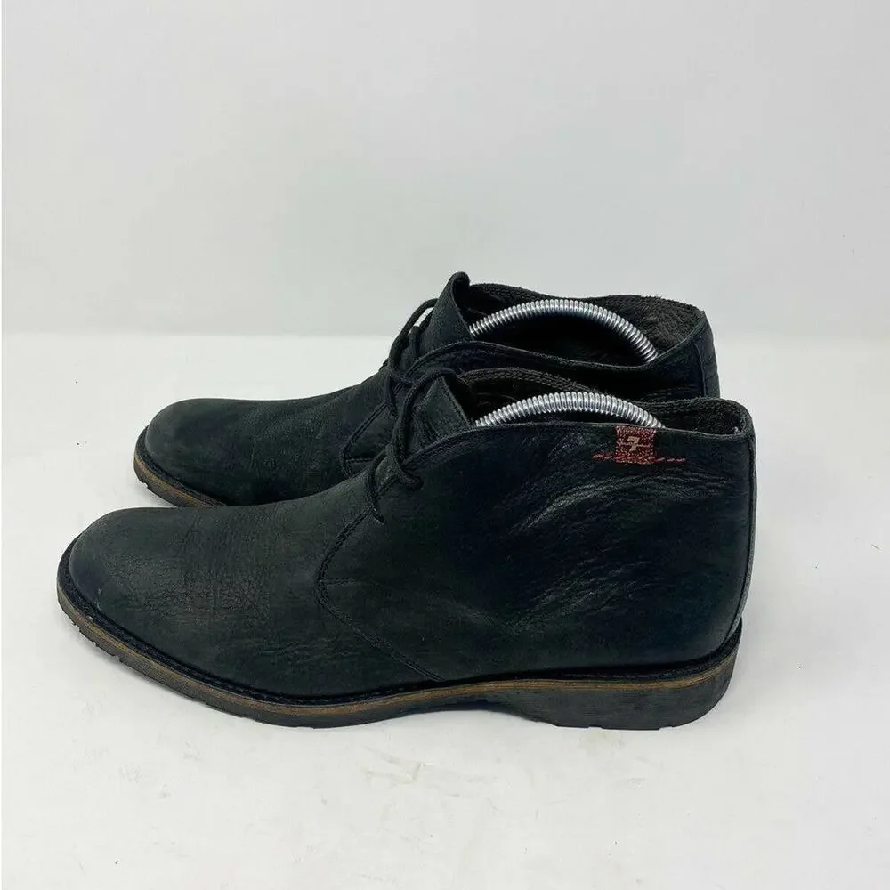 7 For All Mankind Mens Black Leather Desert Chukka Boots Size 11.5